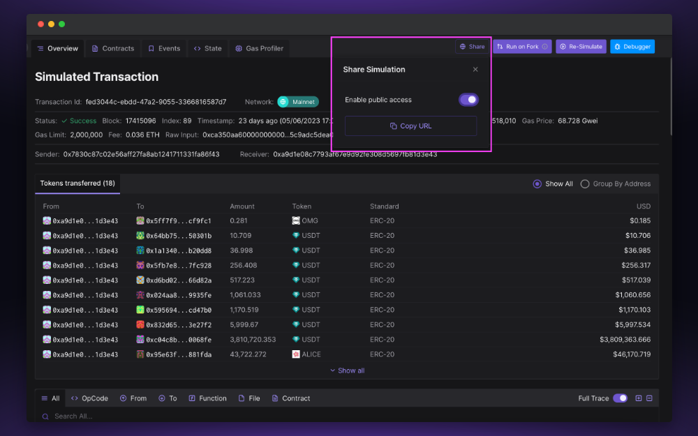 Public Sharing of Transactions, DevNets, Forks, and Simulations