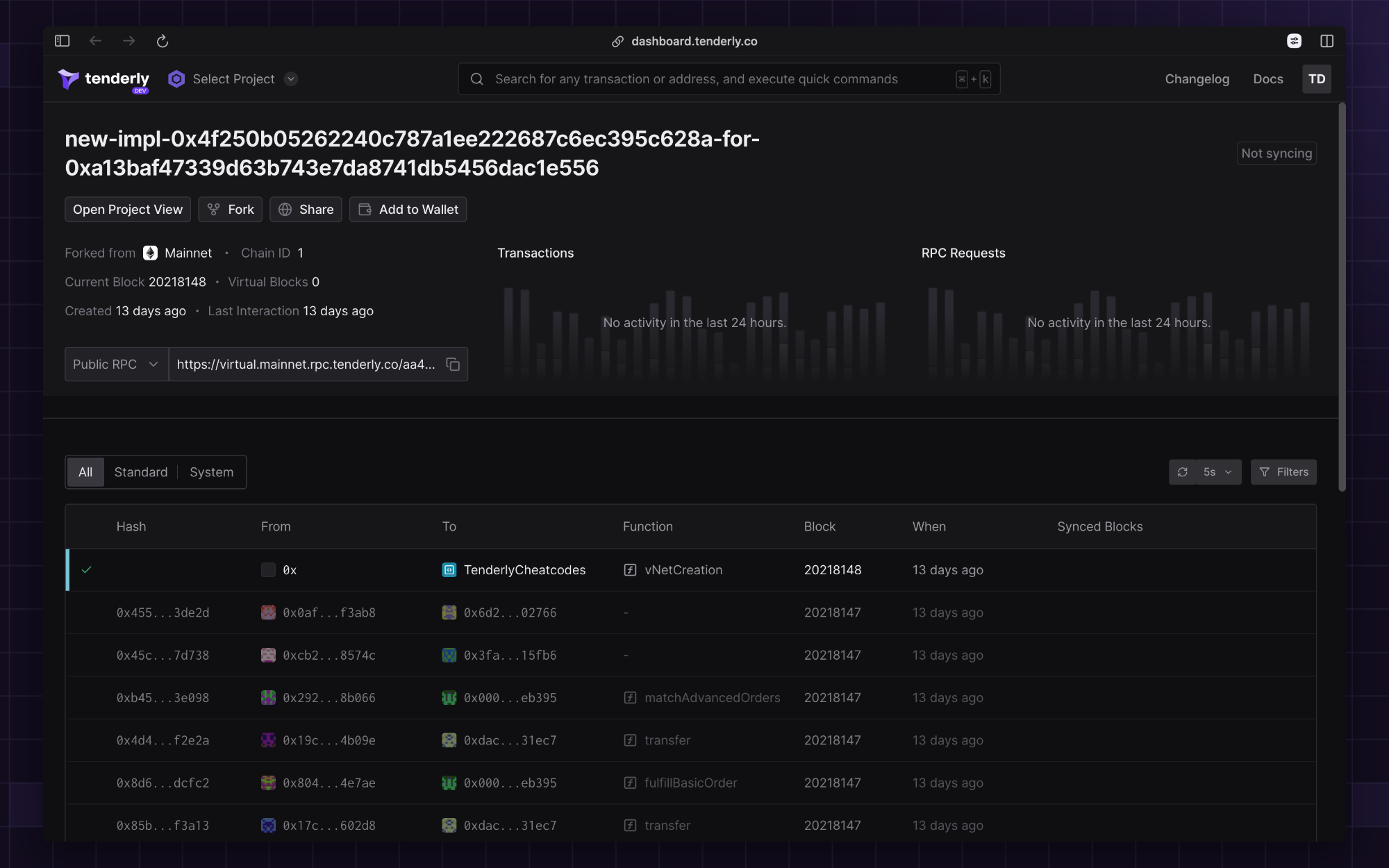 A Virtual TestNet with a proxy contract from Immunefi