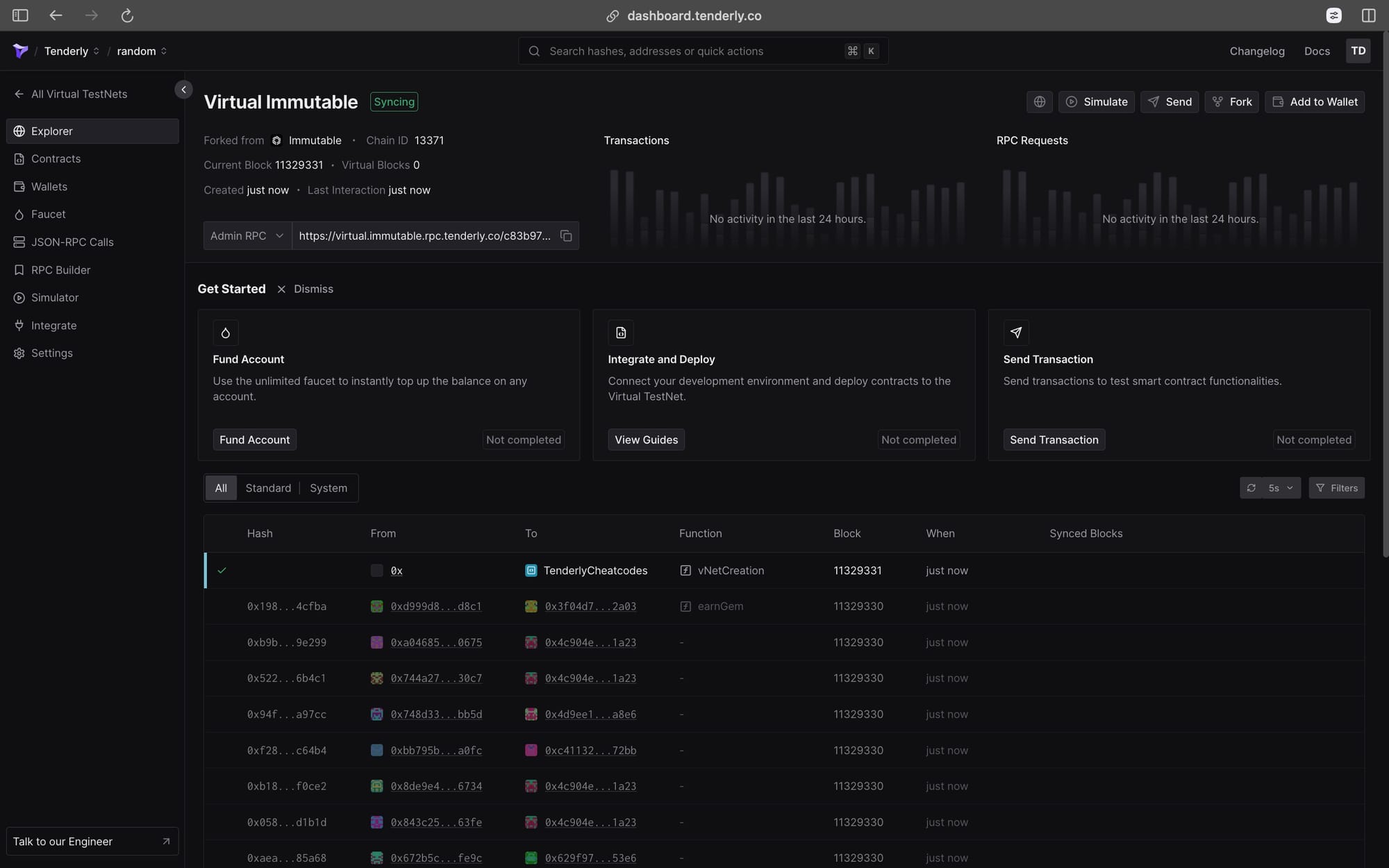 Virtual TestNet for Immutable